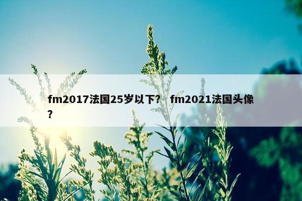 fm2017法国25岁以下? fm2021法国头像? fm2017法国25岁以下? fm2021法国头像?