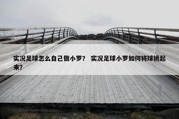 实况足球怎么自己做小罗? 实况足球小罗如何将球挑起来? 实况足球怎么自己做小罗? 实况足球小罗如何将球挑起来?