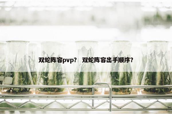 双蛇阵容pvp？ 双蛇阵容出手顺序？