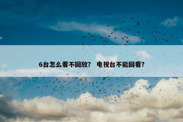 6台怎么看不回放？ 电视台不能回看？