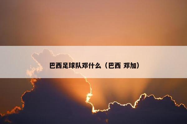 巴西足球队邓什么(巴西 邓加) 巴西足球队邓什么(巴西 邓加)